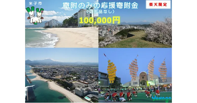 【ふるさと納税】楽天限定 米子市応援寄付金100,000円（返礼品なし）【21-000-003】