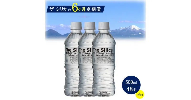 【ふるさと納税】水 定期便 500ml 48本(24本×2箱)× 6ヶ月 シリカ水 The Silica シリカ 水 天然水 お水【24-060-003】ミネラルウォーター ケース ケイ素 箱 まとめ買い ナチュラルミネラルウォーター 鳥取県・大山山麓のおいしい天然水 軟水 ザ・シリカ 米子市 シリカ