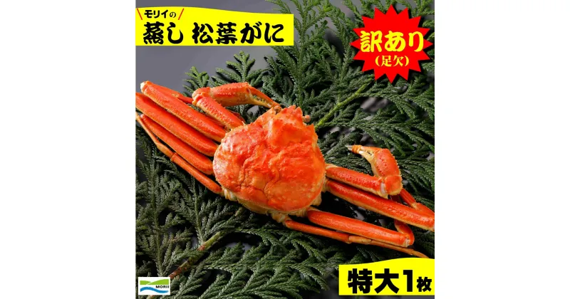 【ふるさと納税】先行予約 訳あり 鳥取県産 蒸し松葉がに(特大1枚) 足欠け 冷蔵【24-080-002】モリイ食品 松葉ガニ かに カニ 蟹 松葉かに 海鮮 海の幸 ズワイガニ 鳥取県産 鳥取県 米子市 送料無料【R6年11月中旬～2月下旬の発送】