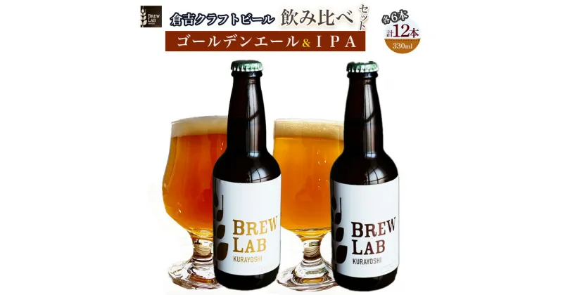 【ふるさと納税】クラフトビール ゴールデンエール ＆ IPA（12本入） BREW　LAB　KURAYOSHI 飲み比べ セット ビール クラフトビール 酒 母の日 父の日 敬老の日