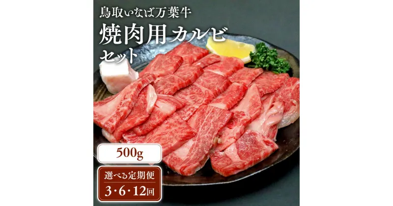 【ふるさと納税】【定期便】鳥取いなば万葉牛 焼肉用カルビセット ( 500g × 3回 ) ～ ( 500g × 12回 ) 鳥取和牛 国産 牛肉 和牛 黒毛和牛 カルビ セット 焼肉 焼き肉 肉 ブランド牛 冷凍 定期便 鳥取県 倉吉市