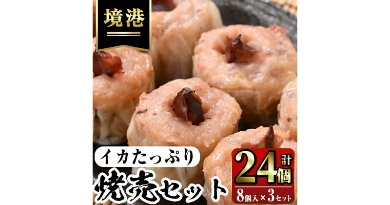 【ふるさと納税】化粧箱入り！イカ屋が作ったイカたっぷり焼売セット(計24個・8個入×3セット) 国産 地魚 魚介 海鮮 アカイカ ホタルイカ ゲソ すり身 シュウマイ 蒸し料理 海の幸 冷凍 贈答 化粧箱【sm-AJ001】【福栄】