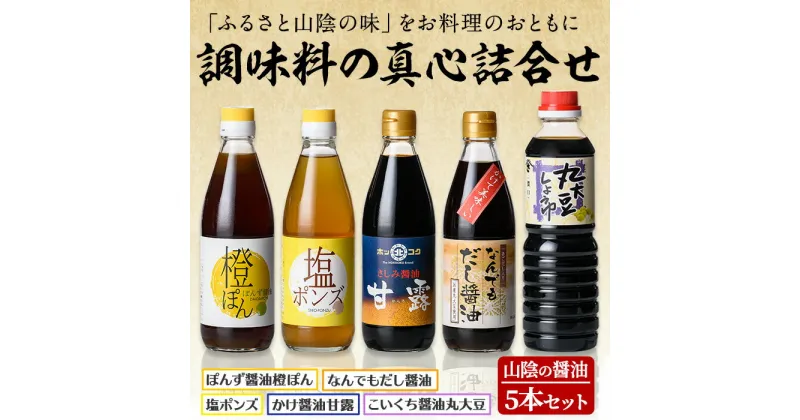 【ふるさと納税】山陰の醤油・調味料の真心詰合せ(合計5本)国産 調味料 醤油 しょうゆ ポン酢 薄口 濃口 だし【sm-AW002】【北國】