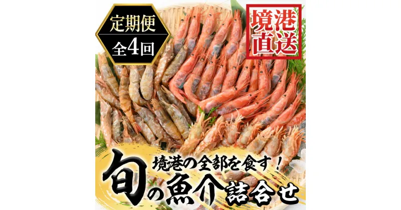 【ふるさと納税】＜定期便＞『境港の全部を食す』旬のお魚宅配便(全4回)定期便 頒布会 国産 旬 季節 新鮮 魚介 海鮮 海の幸 海老 えび オニエビ マグロ ウニ のどぐろ イカ いか 松葉ガニ 松葉蟹 ずわいがに ズワイガニ アワビ 貝 ギフト【sm-AA017】【いたくら】