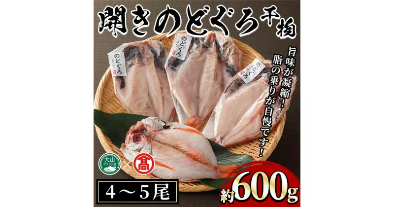 【ふるさと納税】日本海西部産 開きのどぐろ干物A(約600g・4～5尾)鳥取県 境港市 国産 のどぐろ 赤ムツ 魚 魚介 海鮮 海の幸 干物 おつまみ おかず 冷凍 【T-AN1】【大山ブランド会】