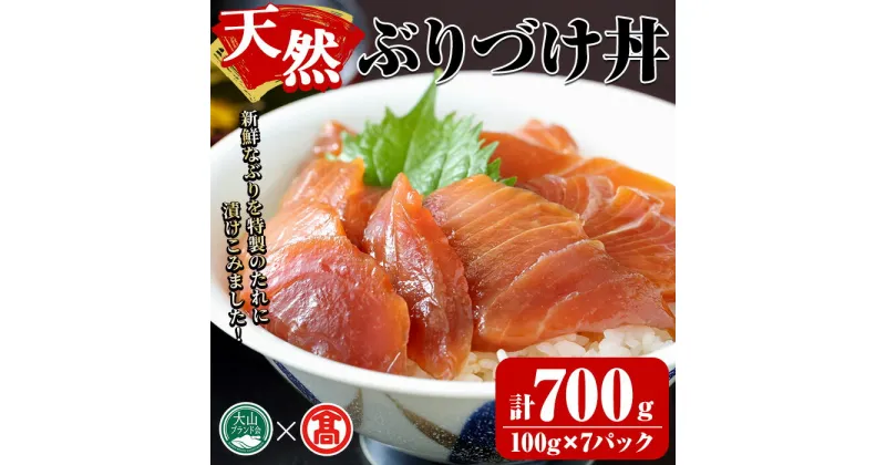 【ふるさと納税】天然ぶりづけ丼の素(100g×7本・計700g) 鳥取県 境港市 天然ぶり ぶり 鰤 ブリ づけ丼 漬け丼 魚 魚介 海鮮 海の幸 ギフト【T-BP1】【大山ブランド会】