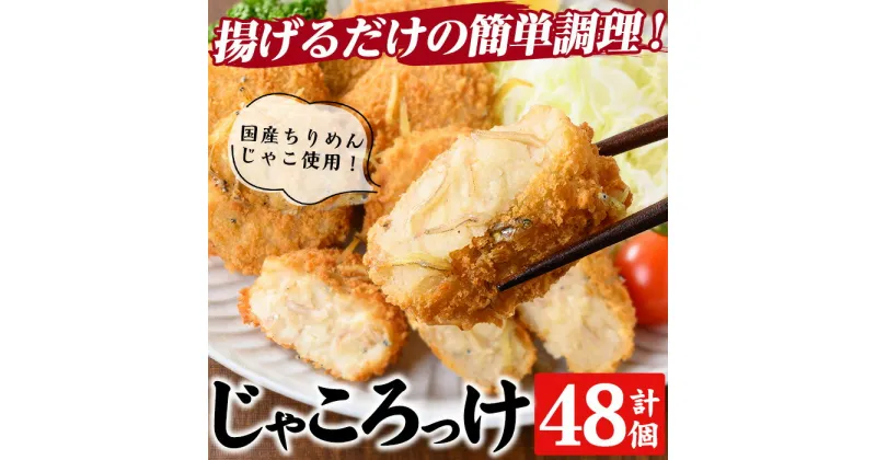 【ふるさと納税】じゃころっけ(計48個)鳥取県 境港市 コロッケ ちりめん おかず 惣菜 小分け 揚げるだけ 簡単調理 便利 冷凍【sm-CD006】【羽根】