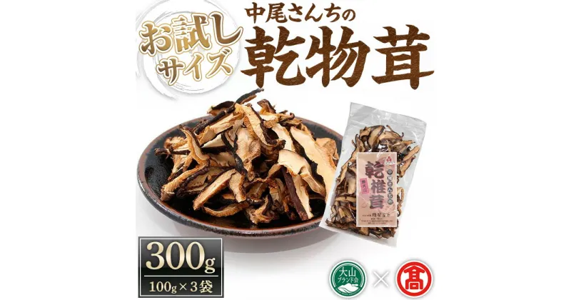 【ふるさと納税】中尾さんちの乾椎茸スライス(100g×3袋)鳥取県 椎茸 しいたけ シイタケ 乾燥シイタケ 乾椎茸 乾物 おすそ分け 小分け 便利【T-CJ1】【大山ブランド会】