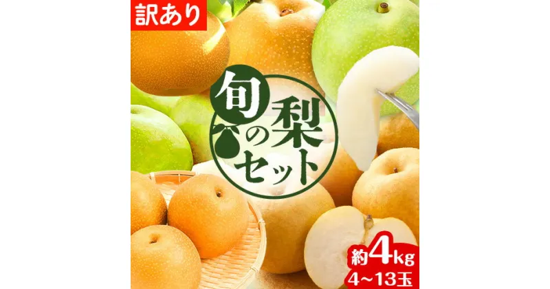 【ふるさと納税】訳あり なし 梨 旬 鳥取県産 旬の梨セット 約4kg (4~13玉) 高間商店 《2024年8月下旬-2025年1月上旬頃より発送予定》鳥取県 八頭町 梨 なし 果物 フルーツ 冷蔵 幸水 豊水 秋栄梨 秋甘泉 新甘泉 新高梨 あたご梨 王秋梨