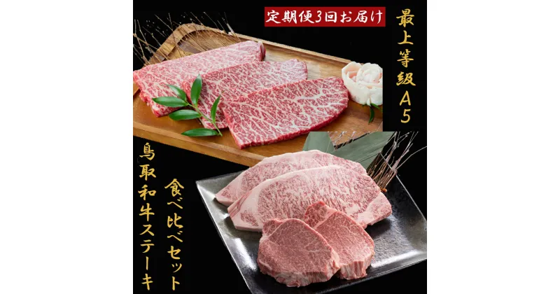 【ふるさと納税】TK01：【3回定期便】A5等級！鳥取和牛ステーキ食べ比べ