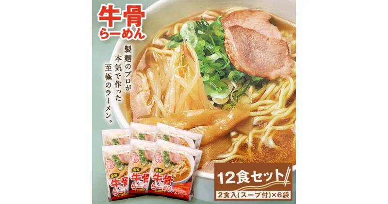 【ふるさと納税】MK-01　だいせん麺工房のこだわりラーメン（牛骨味） 牛骨ラーメン2食入りパック スープ付 ×6袋 合計12食 ラーメン インスタントラーメン 牛骨ラーメン 濃厚 鳥取県 鳥取県産 大山町 大山 麺 醤油 ?油ラーメン しょうゆラーメン