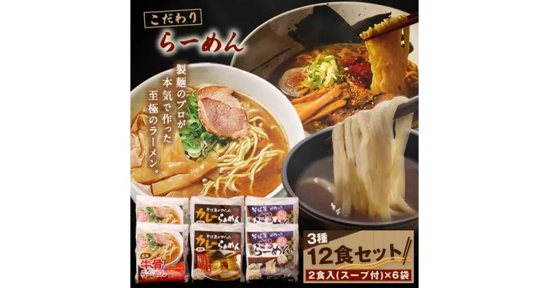 【ふるさと納税】MK-04　だいせん麺工房のこだわりラーメンセット（12食入り）3種 牛骨ラーメン カレーラーメン ざるラーメン 鳥取県 鳥取県産 大山町 大山 お土産 返礼品 国産 お取り寄せ ご当地