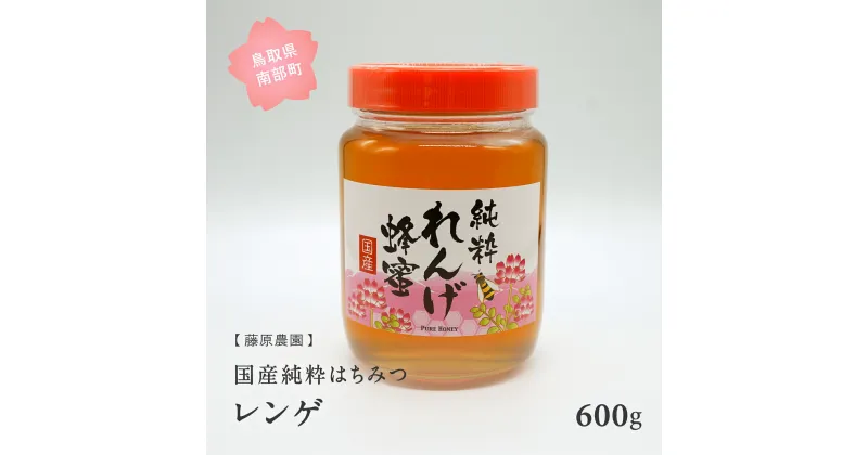 【ふるさと納税】里地・里山のめぐみ　[レンゲハチミツ600g]　鳥取県産純粋ハチミツ はちみつ 蜂蜜 ハチミツ 国産 れんげ レンゲ 鳥取県南部町