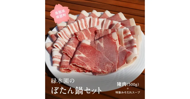 【ふるさと納税】ぼたん鍋セット（肉500g+特製みそだれスープセット）イノシシ肉 ぼたん肉 ジビエ お鍋 鍋 鍋セット 鳥取県南部町