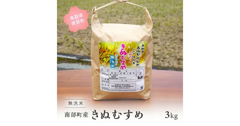 【ふるさと納税】＜令和6年産・新米＞鳥取県南部町産 無洗米 きぬむすめ 3kg 3キロ 米 お米 おこめ こめ コメ キヌムスメ 無洗 板谷米穀店