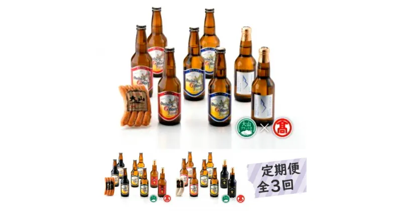 【ふるさと納税】定期便全3回 大山Gビール・大山ハム詰合せF（大山ブランド会）クラフトビール 米子高島屋 66-AX7 0330