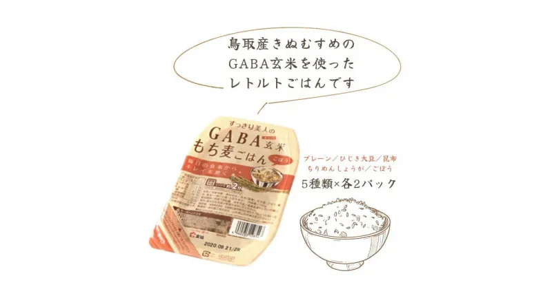 【ふるさと納税】GABA玄米もち麦パックごはん 5種類セット（10パック入り）きぬむすめ JA鳥取西部 アスパル 0938