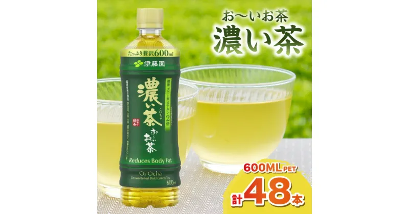 【ふるさと納税】お～いお茶 濃い茶PET 600ml 24本入り×2ケース 計48本 ドリンク 飲料 セット ペットボトル 濃い茶 伊藤園 備蓄 新生活 応援 準備 【1711】