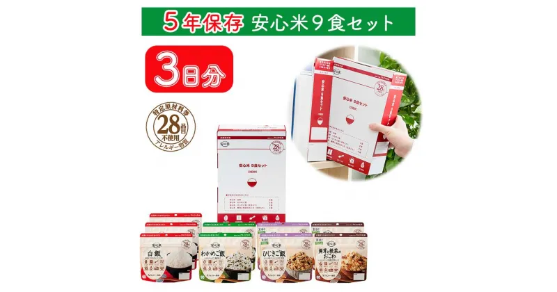 【ふるさと納税】非常食セット 3日分 9食セット 非常食 5年保存 アレルギー対応 アルファ米 防災 食品 長期保存米 アルファ化米 A4サイズ 備蓄 食料 保存食 災害 防災食 白米 ごはん 安心米 常温保存 災害食 備蓄食品 防災グッズ ギフト