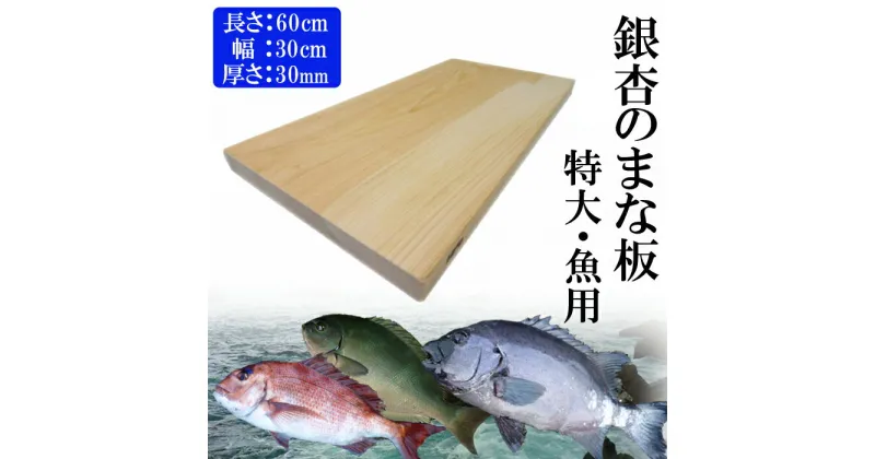 【ふるさと納税】銀杏のまな板 特大サイズ 魚用 1枚 | 長さ60cm 幅30cm 厚さ30mm 無料オーダー加工サービスあり まないた 木製 日本製 国産 キッチン 料理 包丁 一枚板 新生活 島根県 出雲市