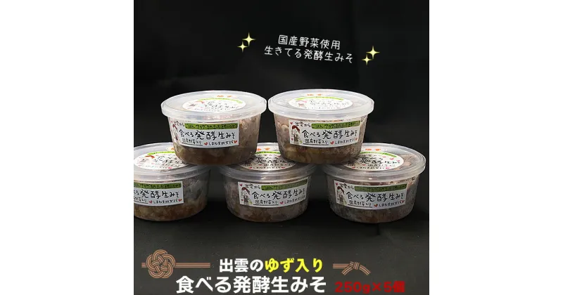 【ふるさと納税】出雲のゆず入り 食べる 発酵 生 みそ250g×5個 | 味噌 柚子 調理 料理 おかず きゅうり 豆腐 アレンジ 食事 家庭 昼食 夕食 冷蔵 お取り寄せ グルメ 人気 おすすめ 島根県 出雲市