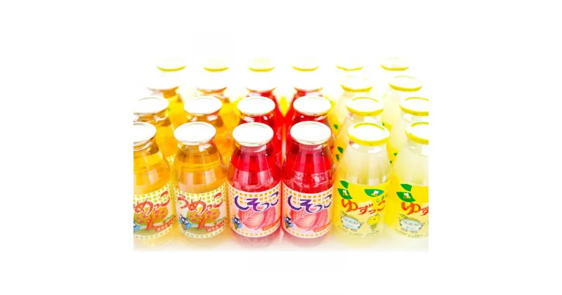 【ふるさと納税】 ゆずっこ 180ml×12本 うめっこ しそっこ 180ml×6本 飲料類 清涼飲料水 果汁飲料 ジュース 柚子果汁 梅果汁 しそエキス ハチミツ 箱入り 果物 柚子 うめ 甘さスッキリ ロングセラー 詰め合わせ セット 特産品 お取り寄せ