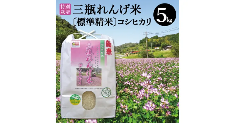 【ふるさと納税】 令和6年産 特別栽培米 三瓶れんげ米 コシヒカリ 標準精米 5kg 国産 米 精米 100% 無化学窒素肥料 減農薬 エコロジー米 美味しまね認証 安心 安全 ごはん こしひかり 令和6年度産 2024年産 環境保全型農業 れんげ草 特産品 お取り寄せ