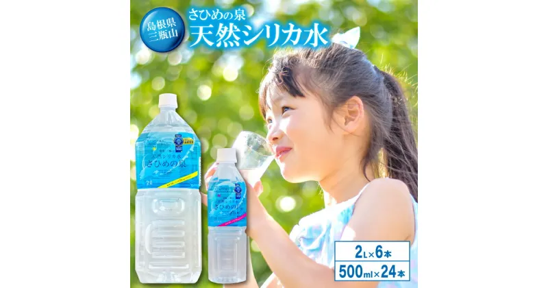 【ふるさと納税】 水 ミネラルウォーター さひめの泉 500ml×24本 2L×6本 国産 島根県産 大田市 三瓶山 最高品質 天然水 ナチュラルミネラルウォーター シリカ水 シリカ ペットボトル 美容 ミネラル 非常災害備蓄用 非常用 防災グッズ 備蓄 特産品 お取り寄せ