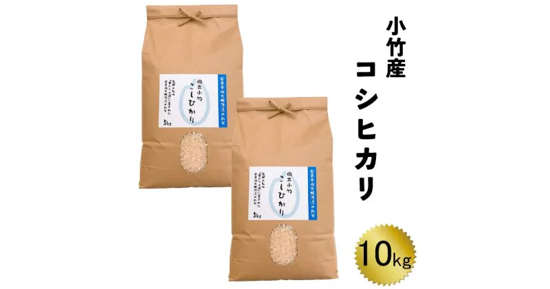 【ふるさと納税】小竹産コシヒカリ 10kg【新米 5kg 2袋 精米 島根県 安来市 おいしい お米】