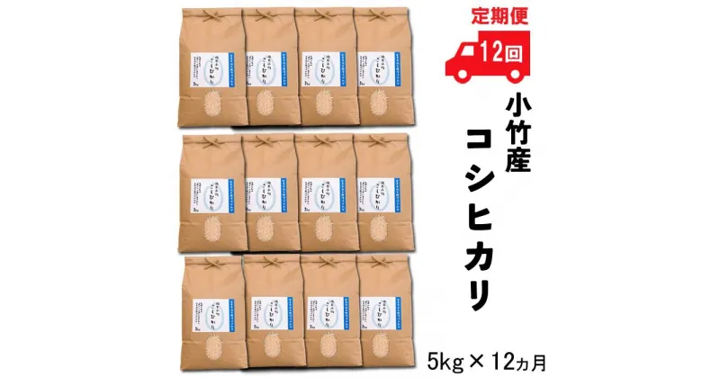 【ふるさと納税】【定期便】小竹産コシヒカリ 5kg×12ヵ月 【新米 60kg 精米 島根県 安来市 おいしい お米】