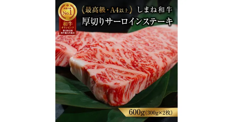 【ふるさと納税】 黒毛和牛しまね和牛 厚切り サーロインステーキ島根県産600g（300g×2枚）冷凍 送料無料 特産品 国産 牛肉 ギフト 贈答 お歳暮 お中元