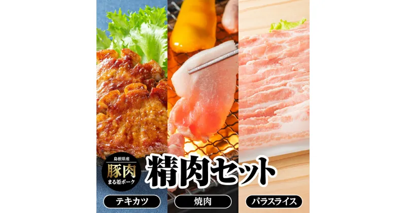 【ふるさと納税】まる姫ポーク 精肉セット（ローステキカツ150g×3枚・肩ロース焼肉300g・バラスライス300g）【AK-1】｜送料無料 国産 まる姫ポーク 豚肉 ぶた肉 ぶたにく 肉 精肉 ロースカツ 豚バラ 肩ロース 焼肉 やきにく BBQ バーベキュー 小分け パック 江津市 ｜