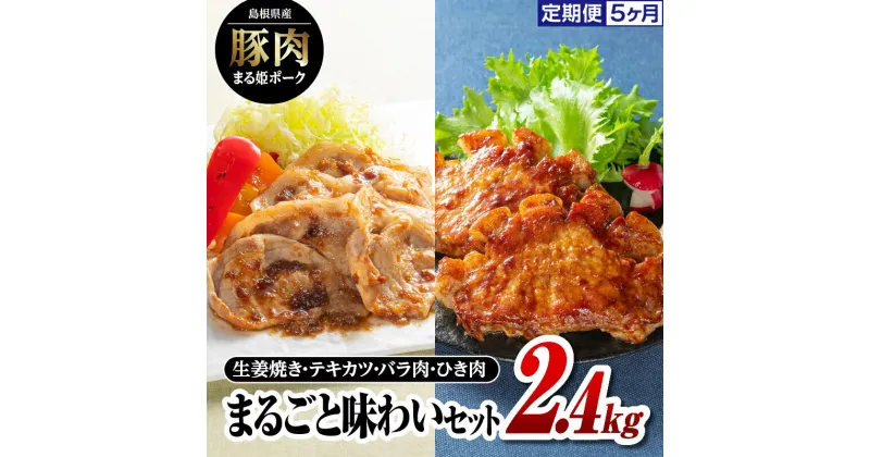 【ふるさと納税】定期便 5ヶ月 まる姫ポーク まるごと味わいセット（ロース生姜焼き用・肩ローステキカツ用・バラスライス・粗ミンチ）2.4kg×5回（計12kg）【AK-32】｜送料無料 国産 まる姫ポーク 豚肉 ぶた肉 肉 生姜焼き 肩ロース スライス 粗ミンチ 焼肉 BBQ 江津市｜