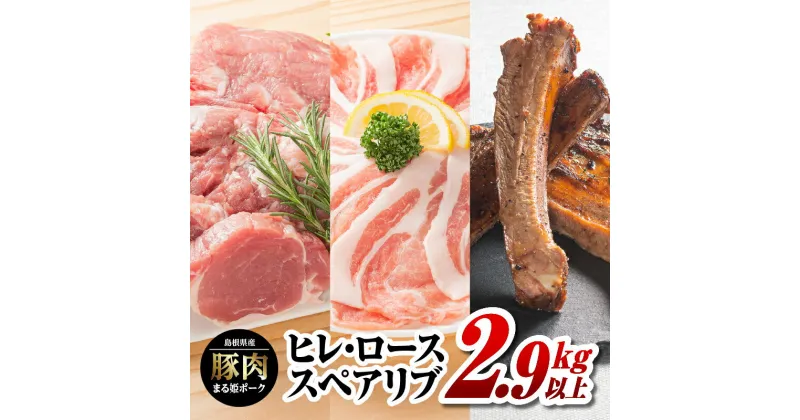 【ふるさと納税】まる姫ポーク　ヒレブロック（約550g×3）・ローススライス（300g×2）・スペアリブブロック （約700g×1）約2.9kg以上【AK-39】｜送料無料 国産 まる姫ポーク 豚肉 ぶた肉 ぶたにく 肉 ヒレブロック ローススライス スペアリブブロック BBQ 江津市｜