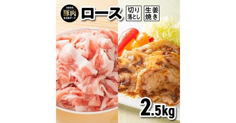 【ふるさと納税】まる姫ポーク　ロース生姜焼き用（200g×5）・ロース切り落とし（300g×5）計2.5kg【AK-51】｜送料無料 国産 まる姫ポーク 豚肉 ぶた肉 ぶたにく 肉 ロース生姜焼き用 ロース 生姜焼き ロース切り落とし 切り落とし 料理 便利 小分け パック 江津市｜