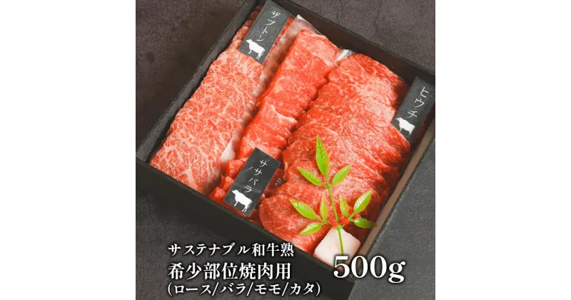 【ふるさと納税】サステナブル和牛 熟 稀少部位焼肉用（ロース/バラ/モモ/カタ） 500g