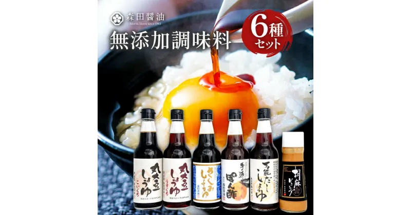 【ふるさと納税】 森田醤油 厳選 セット 醤油 調味料 詰め合わせ 6種 6本 濃口醤油 薄口醤油 さしみ醤油 だし醤油 ぽん酢 ドレッシング 国産 無添加 化学調味料不使用 本醸造 料理 贈り物 プレゼント ギフト