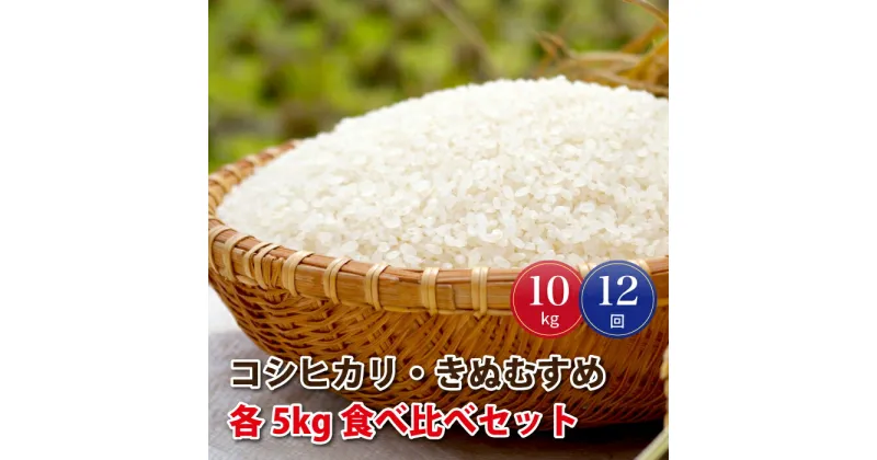 【ふるさと納税】令和6年産【定期便12回】邑南町産コシヒカリ・きぬむすめ食べ比べセット10kg