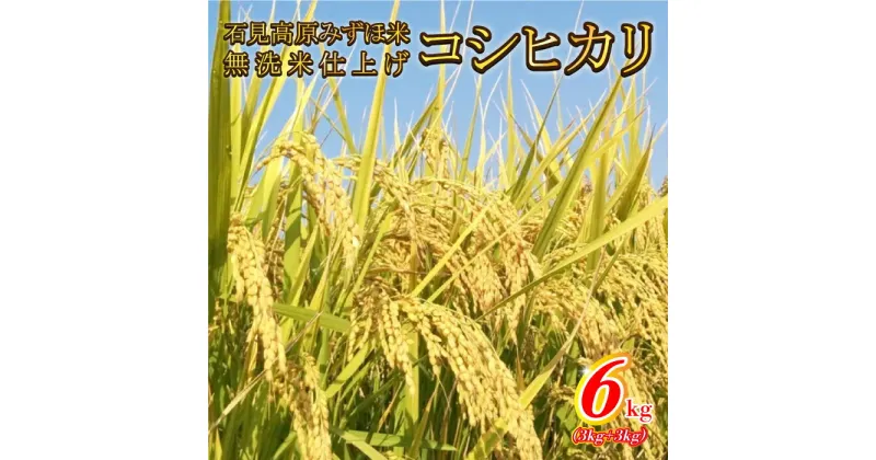 【ふるさと納税】令和6年産 石見高原みずほ米コシヒカリ 無洗米仕上6kg（3kg×2袋）