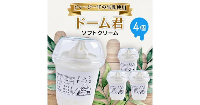 【ふるさと納税】ジャージー牛の生乳を使用したソフトクリーム　ドーム君　4個入り【配送不可地域：離島】【1260014】