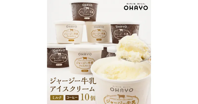 【ふるさと納税】オハヨー乳業 ジャージー牛乳アイスクリーム 120ml×10個（ミルク・コーヒー）ギフト | アイス あいす アイスクリーム ミルクアイス オハヨー乳業 ジャージー牛乳 バニラ ばにら スイーツ デザート お菓子 プレゼント 贈答 ギフト 冷凍 送料無料