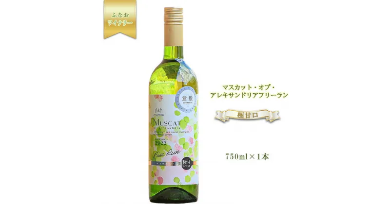 【ふるさと納税】ふなおワイナリー マスカット・オブ・アレキサンドリアフリーラン【極甘口】750ml×1本　白ワイン・お酒・白ワイン・極甘口・ワイン・アルコール