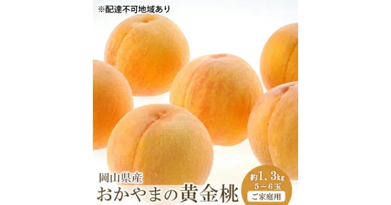 【ふるさと納税】桃 2025年 先行予約 ご家庭用 おかやま の 黄金桃 約1.3kg（5～6玉） もも モモ 岡山県産 国産 フルーツ 果物　 果物 デザート スイーツ フルーツ 大玉 果肉 美味しい 甘い 柔らかい フルーティー 　お届け：2025年8月下旬～2025年9月中旬