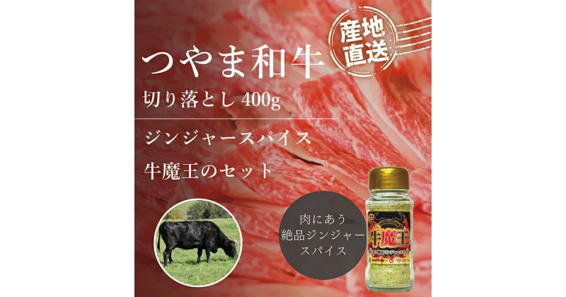 【ふるさと納税】★レビューキャンペーン★＜岡山県産黒毛和牛＞つやま和牛切り落とし400gとジンジャースパイス牛魔王のセット TY0-0644