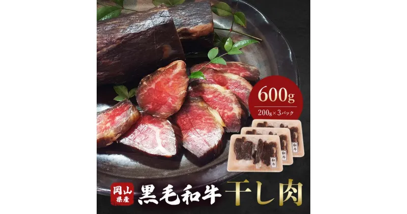 【ふるさと納税】★レビューキャンペーン★＜岡山県産黒毛和牛＞干し肉 600g(200g×3パック) TY0-0365