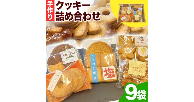 【ふるさと納税】 手作りクッキー詰め合わせ 9袋 多機能型事業所かさおか《45日以内に出荷予定(土日祝除く)》お菓子 焼き菓子 スイーツ お土産 手作り おすすめ 素材 デザート おやつ ギフト 贈答 岡山県 笠岡市