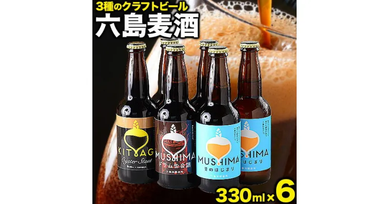 【ふるさと納税】ビール 六島麦酒 3種6本セット 六島麦のはじまり2本 六島ドラム缶会議2本 北木島オイスタースタウト2本 六島浜醸造所《45日以内に出荷予定(土日祝除く)》岡山県 笠岡市 六島 麦酒 お酒 ビール クラフトビール アルコール 贈答 お土産