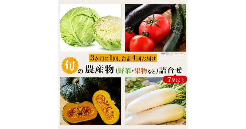 【ふるさと納税】定期便 4回 野菜 果物 くだもの フルーツ お楽しみ 詰合せ セット 旬 新鮮 【3か月に1回、合計4回お届け】旬の農産物（野菜・果物など）詰合せ【7品以上】