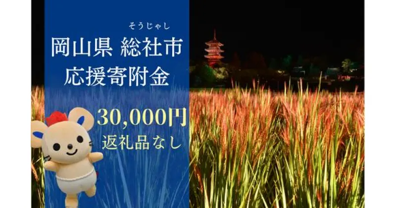 【ふるさと納税】返礼品なし 応援 寄附 岡山県 総社市 30000円