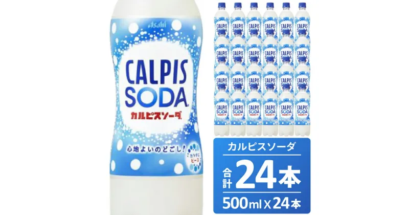 【ふるさと納税】カルピス カルピスソーダ 500ML 24本 アサヒ 乳酸菌 飲料 健康増進 総社市